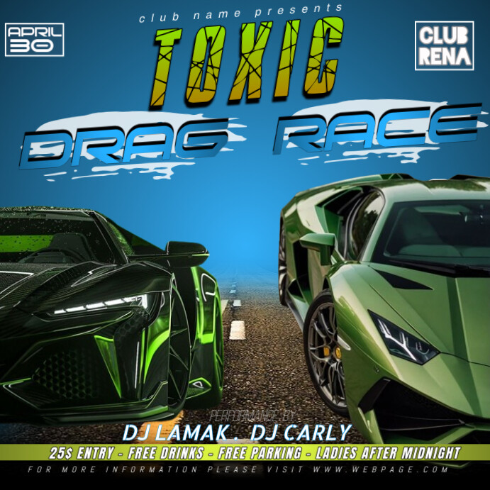 Plantilla de Blue 3d Drag Race Show Instagram Post | PosterMyWall