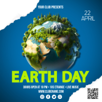 Blue 3D Earth Day Event Instagram Post Instagram-Beitrag template