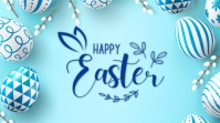 Blue 3d Easter  Digital Display (16:9) template