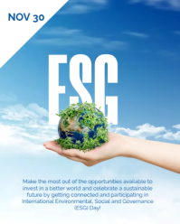 Blue 3d Esg Day Instagram Portrait template