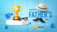 Blue 3D Father's Day Digital Display Video template