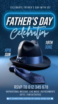 Blue 3d Father's Day Instagram Story template