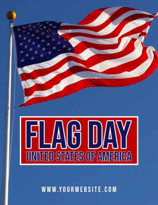 Blue 3d Flag Day Pamflet (letter As) Template | PosterMyWall