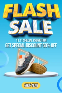 Blue 3d Flash Sale Grafik Pinterest template