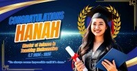 Blue 3d Graduation  Facebook Event Cover template