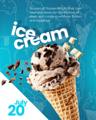 Blue 3d Ice Cream Day Instagram Portrait template