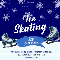 Blue 3d Ice Skating Instagram Post template
