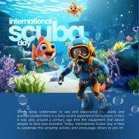 Blue 3d International Scuba Day Instagram Pos template