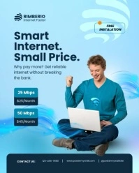 Blue 3d Internet Advertisement Instagram Portrait template