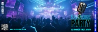 Blue 3d Karaoke Party Tajuk Twitter template