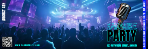 Blue 3d Karaoke Party Tajuk Twitter template