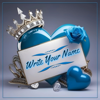 Blue 3d Luxury Personalized Love Name Square (1:1) template