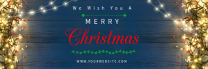 Blue 3d Merry Christmas Tajuk Twitter template