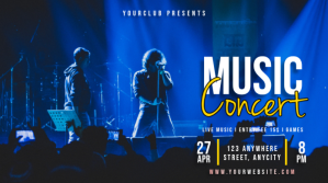 Blue 3d Music Concert Pos Twitter template