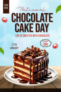 Blau National Chocolate Cake Day Banner 4' × 6' Template