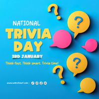 Blue 3d National Trivia Day Instagram Post template