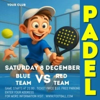 Blue 3d Padel Game Tournament Post Instagram template