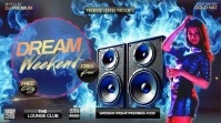 Blue 3d Party Event Twitter Post template