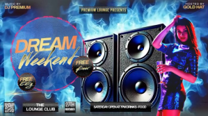 Blue 3d Party Event Twitter Post Wpis na Twittera template
