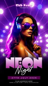 Blue 3d Party Flyer Digital Display (9:16) template