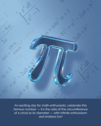 Blue 3D Pi Day Celebration Instagram Portrait template