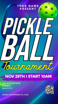 Blue 3d Pickleball Tournament Instagram Story template