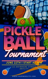 Blue 3d Pickleball Tournament Legal As template