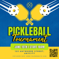 蓝色 Pickleball Tournament Publicación de Instagram Template