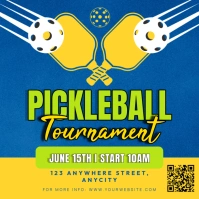 Blue 3d Pickleball Tournament Pos Instagram template