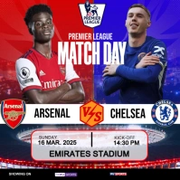 Blue 3d Premier League Match Arsenal Vs Chelsea  Instagram Post template