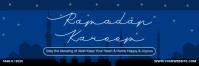 Blue 3d Ramadan Kareem Tajuk Twitter template
