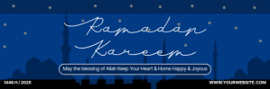 Blue 3d Ramadan Kareem Tajuk Twitter template