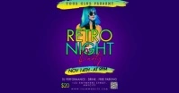 Blue 3d Retro Night Party Gambar Bersama Facebook template