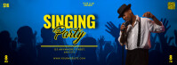 Blue 3d Singing Party Foto Sampul Facebook template