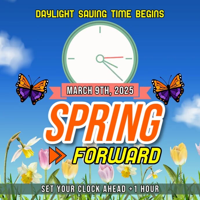 Blue 3d Spring Forward Pos Instagram template