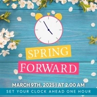 Blue 3d Spring Forward Pos Instagram template