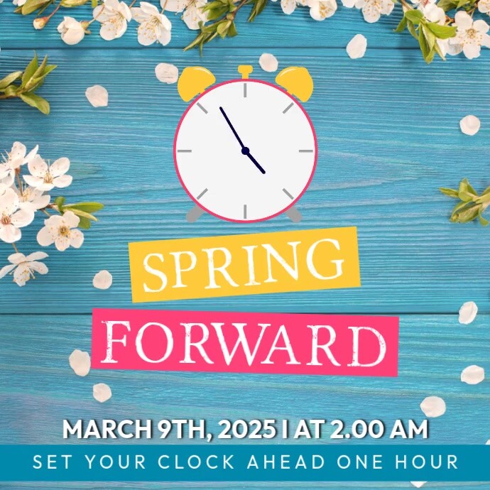 Plantilla de Blue 3d Spring Forward Pos Instagram | PosterMyWall