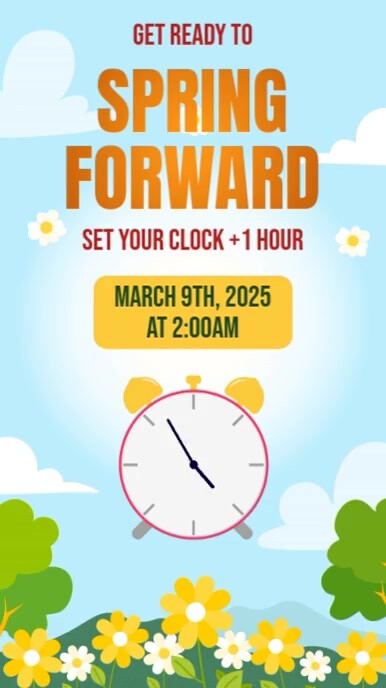 Blue Spring Forward Copy of Blue 3d Spring Forward Tampilan Digital (9:16) | PosterMyWall