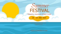 Blue 3d Summer Festival Pos Twitter template