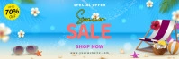 Blue 3d Summer Sale Tajuk Twitter template