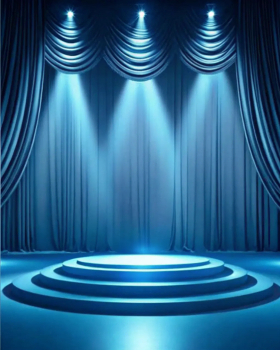 Blue 3d Theater Performance Spotlight Stage Instagram Portrait Template ...