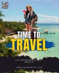 Blue 3d Time To Travel Instagram Portrait template