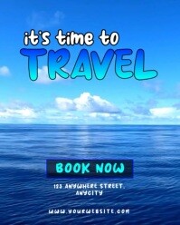Blue 3d Time To Travel Instagram Portrait template