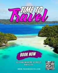 Blue 3d Time To Travel Instagram Portrait template