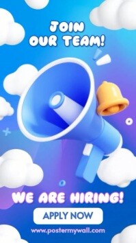 Blue 3d We Are Hiring Join Our Team Instagram Story template