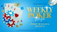 Blue 3d Weekly Poker League  Digital Display (16:9) template