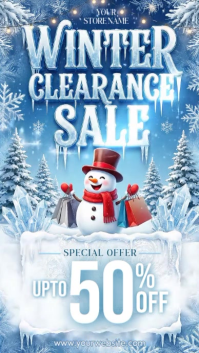 Blue 3d Winter Clearance Sale Instagram Story Instagram-verhaal template