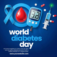 Blue 3d World Diabetes Day Instagram Post template