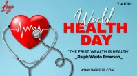 Blue 3d World Health Day  Digital Display (16:9) template