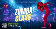 Blue 3d Zumba Classes Gambar Bersama Facebook template